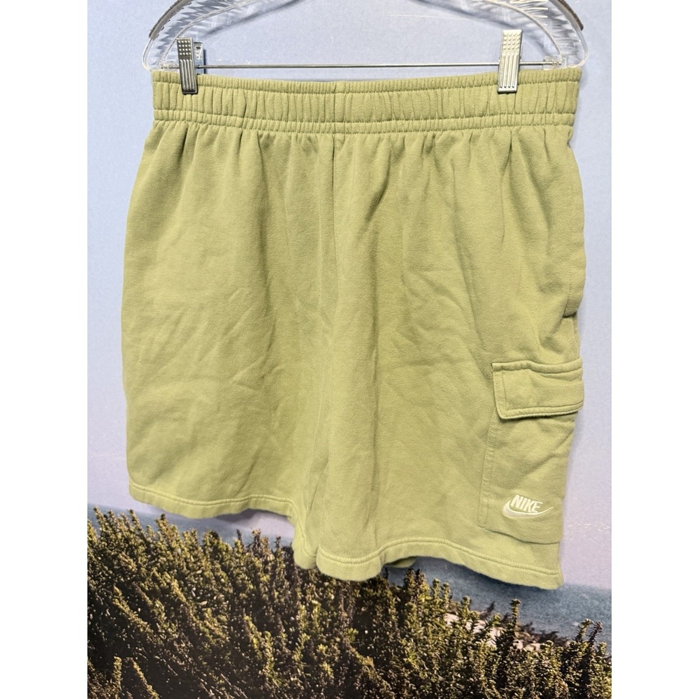 Nike Cotton Cargo Dorm Shorts Size Large Green Drawstring